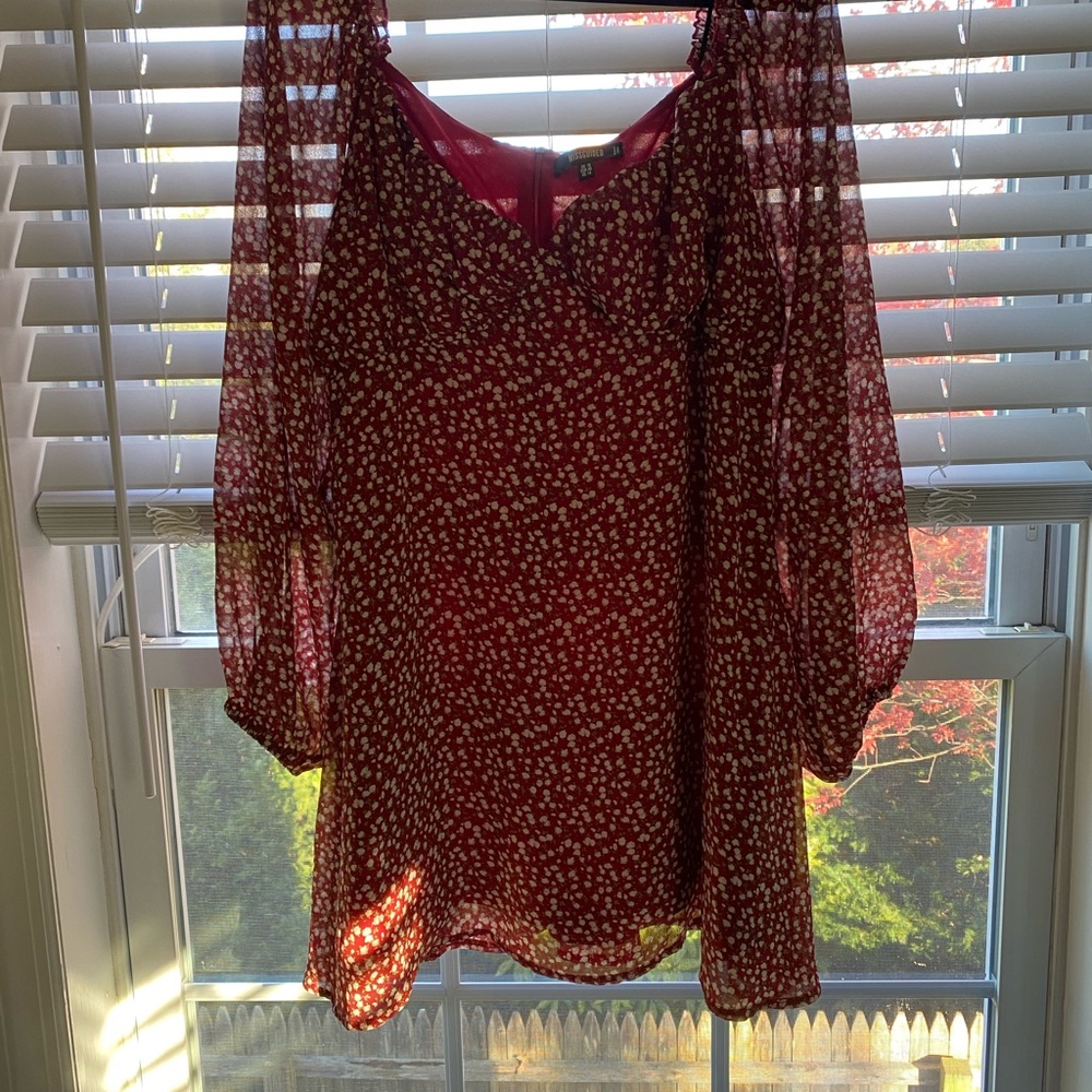Missguided Red Floral dress